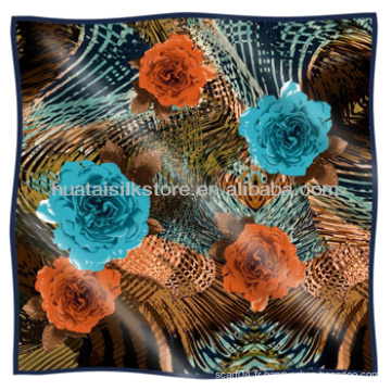 Multicolor Flower Design foulard de soie en gros turc